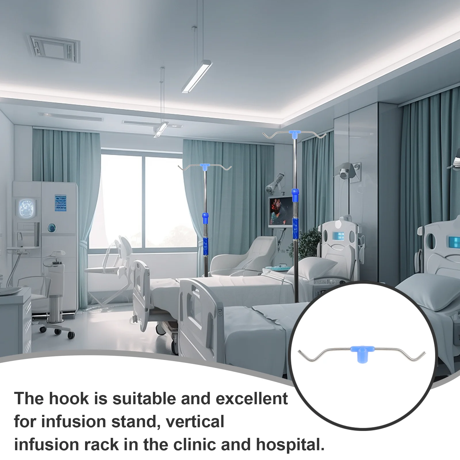 2-hook Floor-standing Infusion Accessories (2 Hooks) Fall to The Ground Stainless Steel