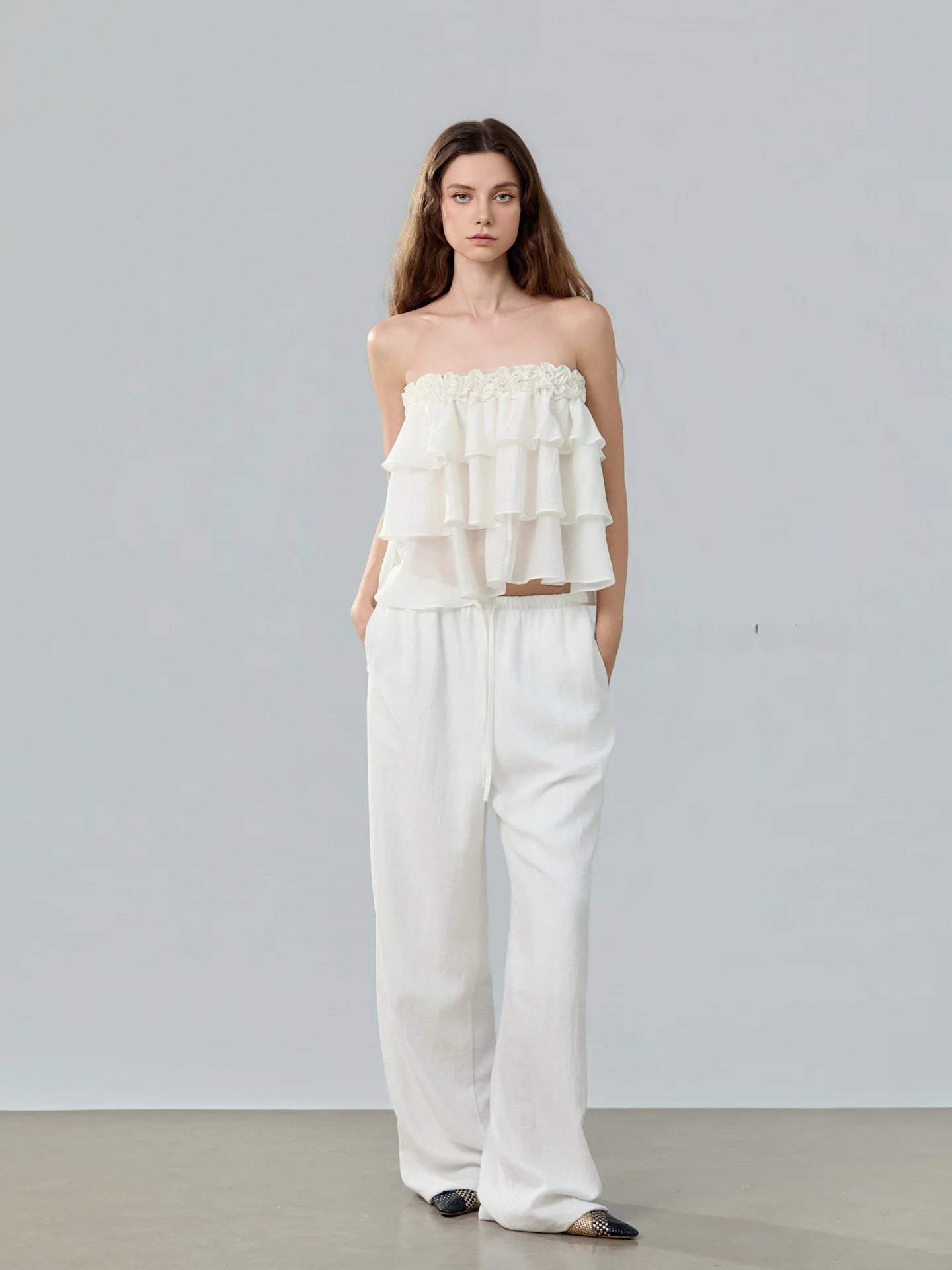 

Женские повседневные брюки свободного кроя с широкими штанинами, оригинальный дизайн, эффект стройности, с завязками, для отдыха и повседневной носки