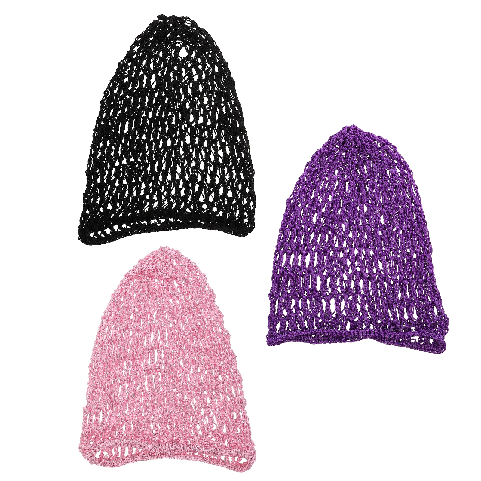 

3 Pcs Sleeping Bonnets for Women Long Hair Care Hat Crochet Hairnets Reusable Bun