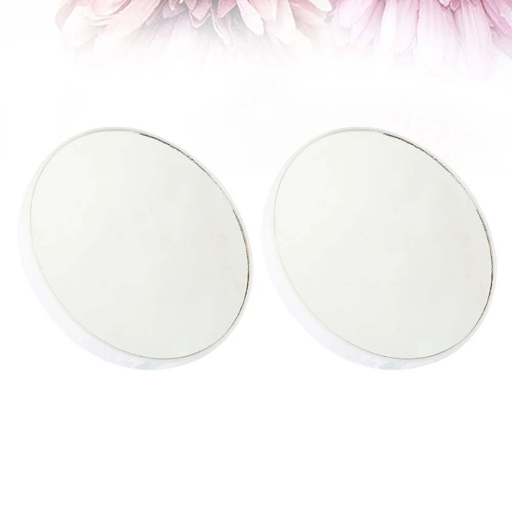 

CANIGHT 2Pcs 15X Pocket Mirror Round Travel Vanity Handheld Portable White