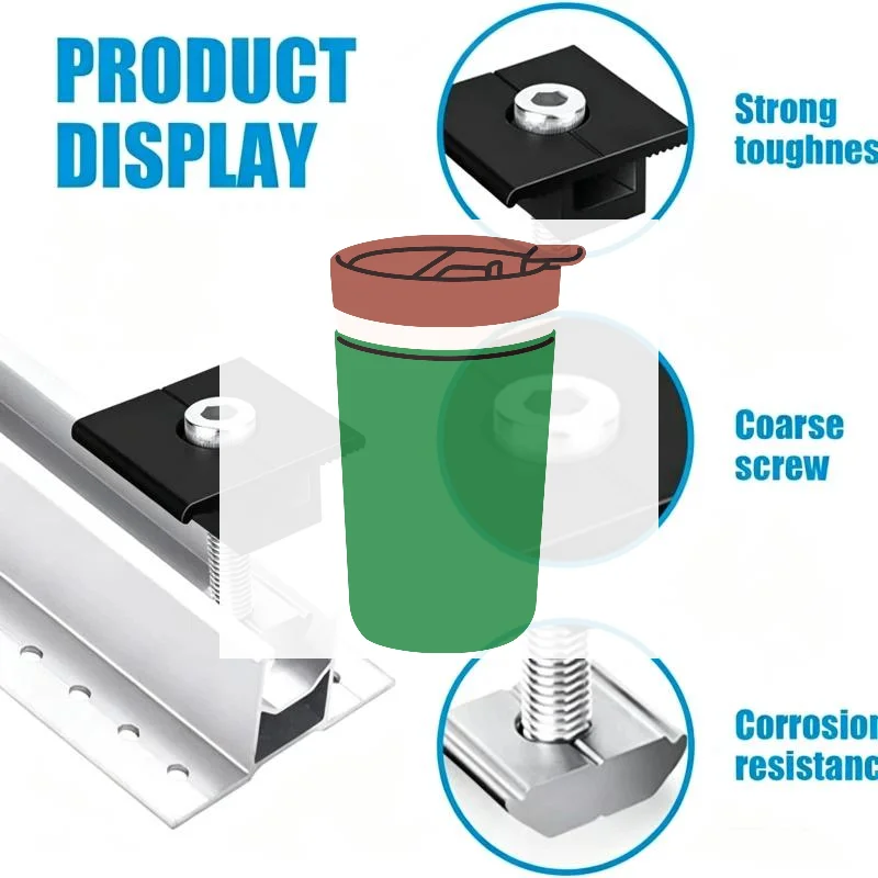 1PCS Solar Panel Mounting Brackets, Solar Panel End Clamps, Centre Clamps, For PV Solar Panel Solar Module