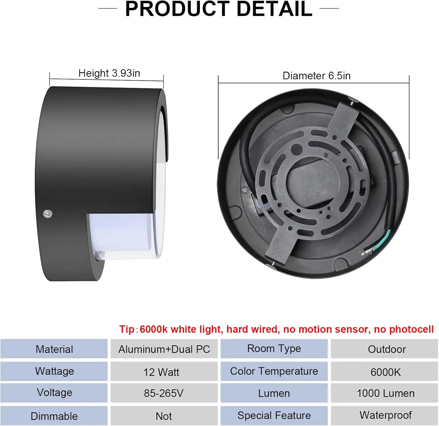وحدة إضاءة LED جداريّة ضوء الرادار محس حركة 6 واط 12 واط داخلي وخارجي مقاوم للماء IP66 الشرفة الجدار مصباح المنزل الشمعدان إضاءة ديكورية
