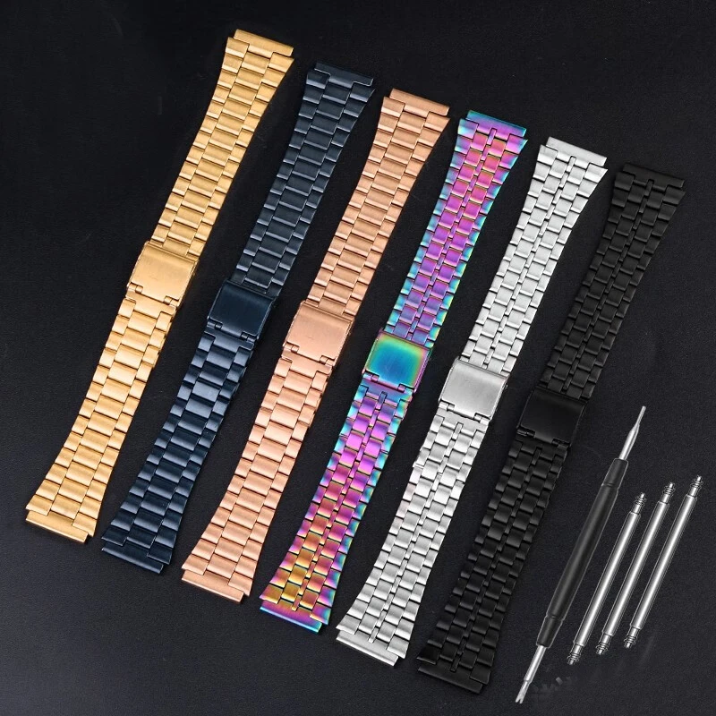 Watch strap For Casio steel wristband a158 / a159 / A168 /a169 /b650 /aq230/ 700 small gold watch Accessories Convex mouth18mm