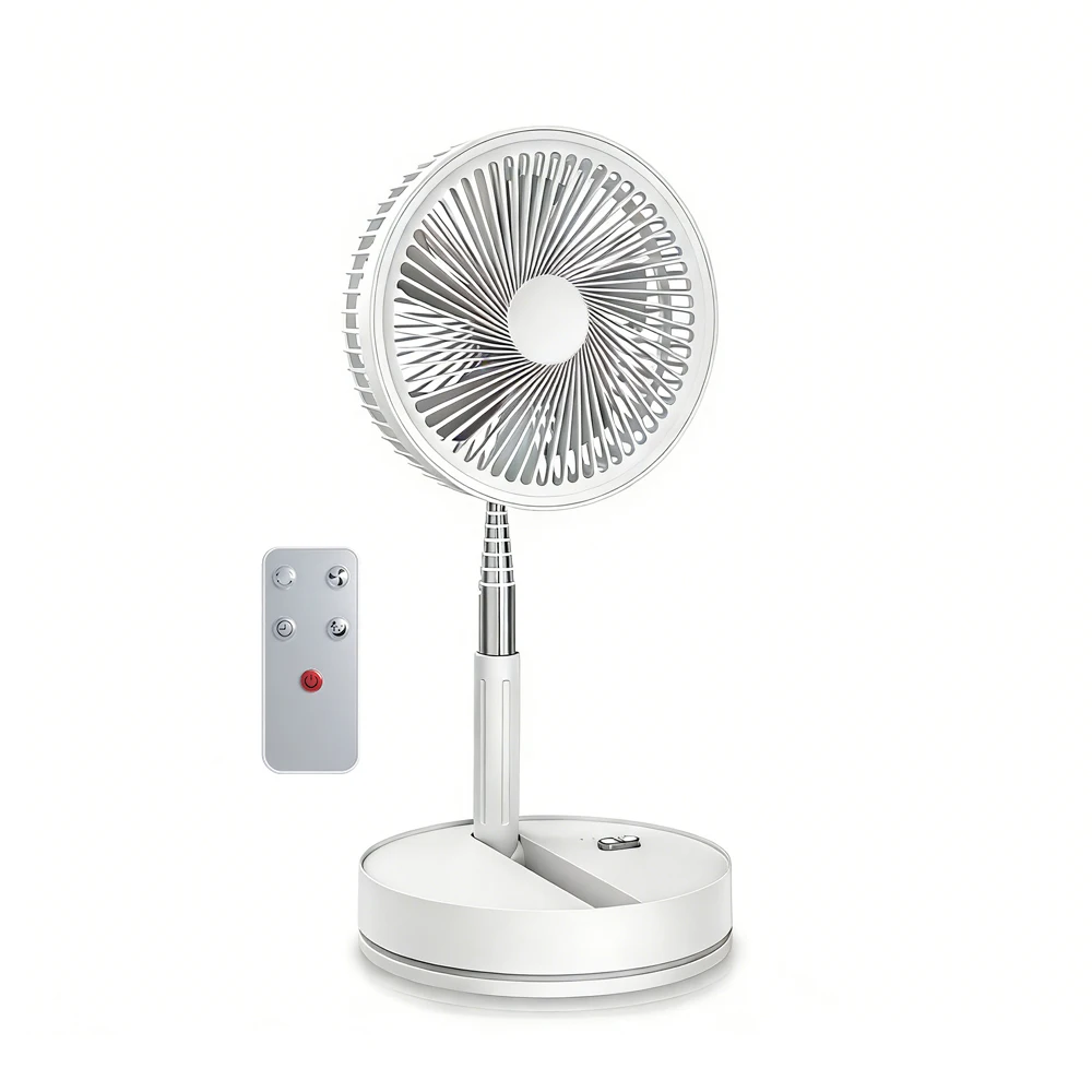 Portable Foldable Rechargeable Fan Operated USB C Small Fan With Remote Quiet Table Desk Fan Folding Standing Pedestal Fan Room image 3