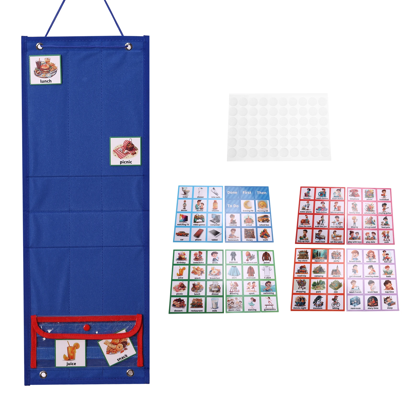 Visual Schedule For Kids Daily Routine Chart With 70 Cards Calendar Pocket Autism Learning Behavioral Tool