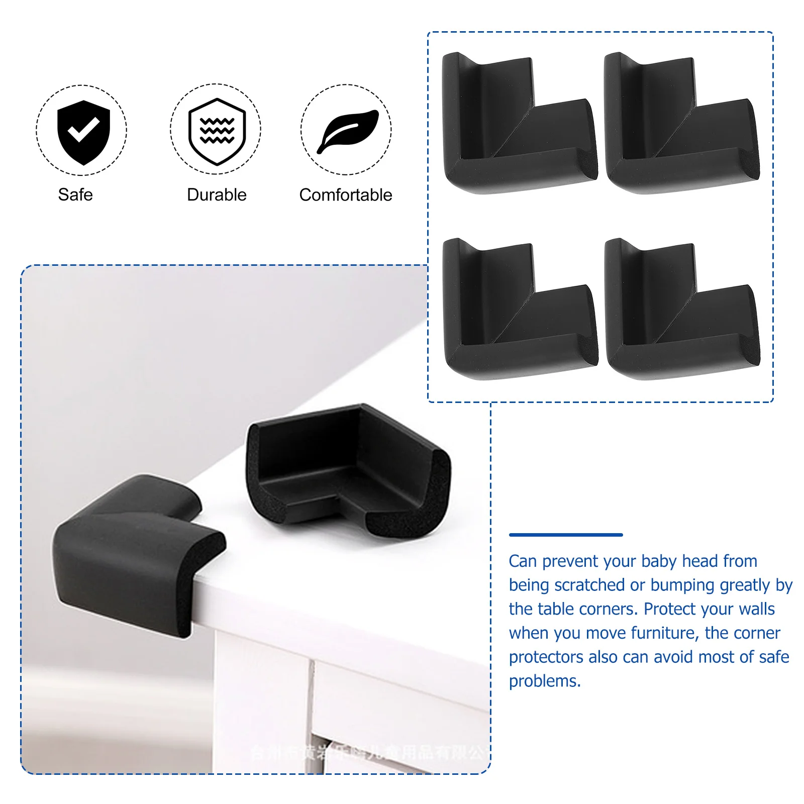 10 قطع من أغطية الحواف - واقيات زوايا موثوقة للأطفال لأجهزة خزائن الطاولات في المنزل