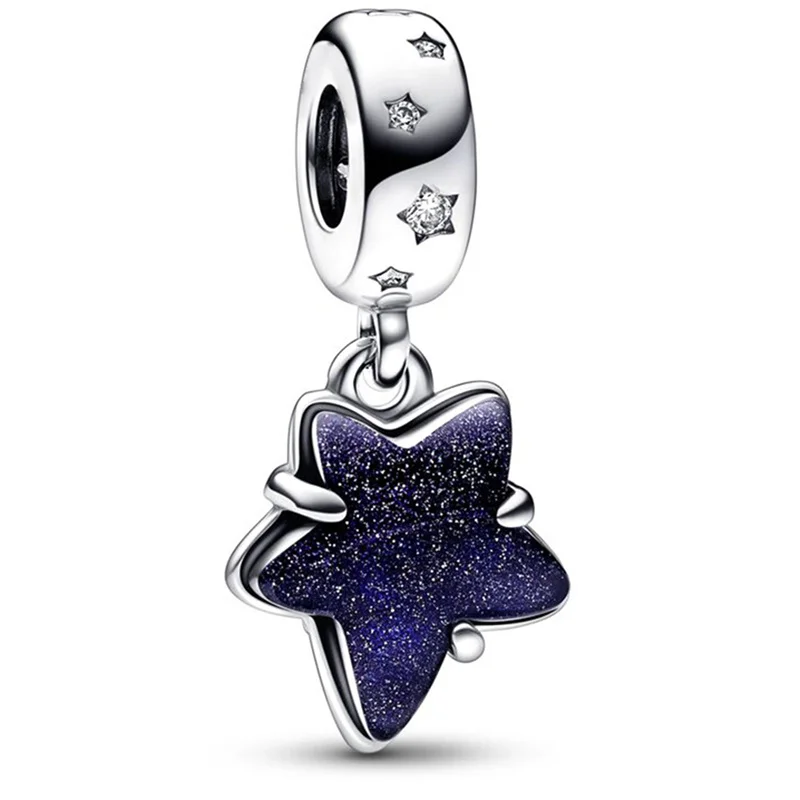 

Silver Plated Blue Starry Sky Pendant Alloy Set Star Earth Bead Bracelet & Necklace DIY Jewelry Accessories Hot Selling Series