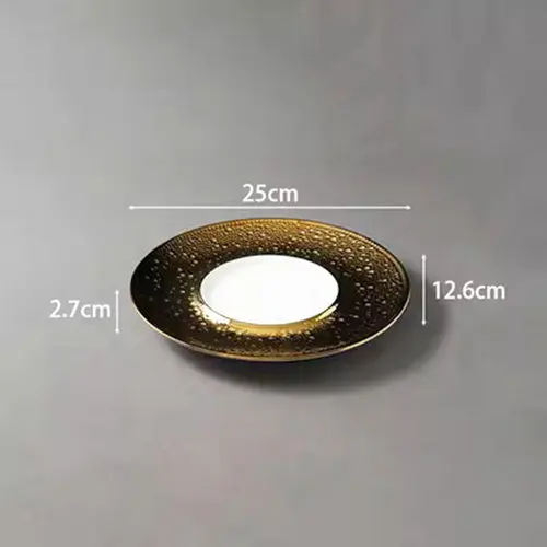 Meteorite ceramic tableware Dinner plate Fruit plates Salad bowl Cold dishes Western steak Sashimi disc Dessert