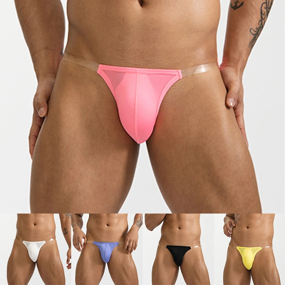 

Mens Sexy Underwear Sissy Sexy Lingerie Soft Transparent Underpants Pouch Briefs Low Waist Men's Panties Ice Silk Underpants Men