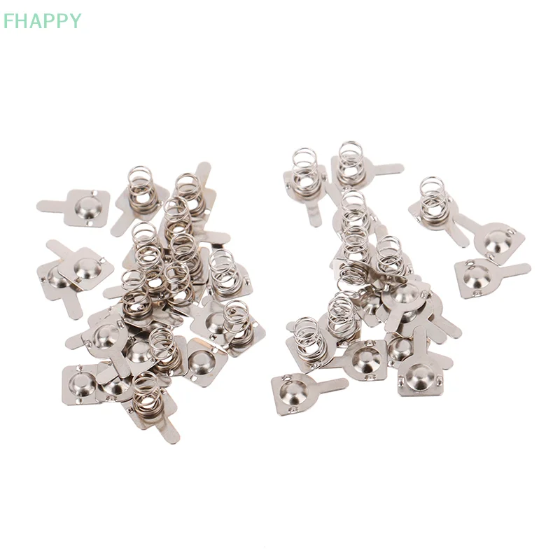 교체용 금속 배터리 용수철 접촉 플레이트, AAA용 실버, 10 쌍, 9x9mm