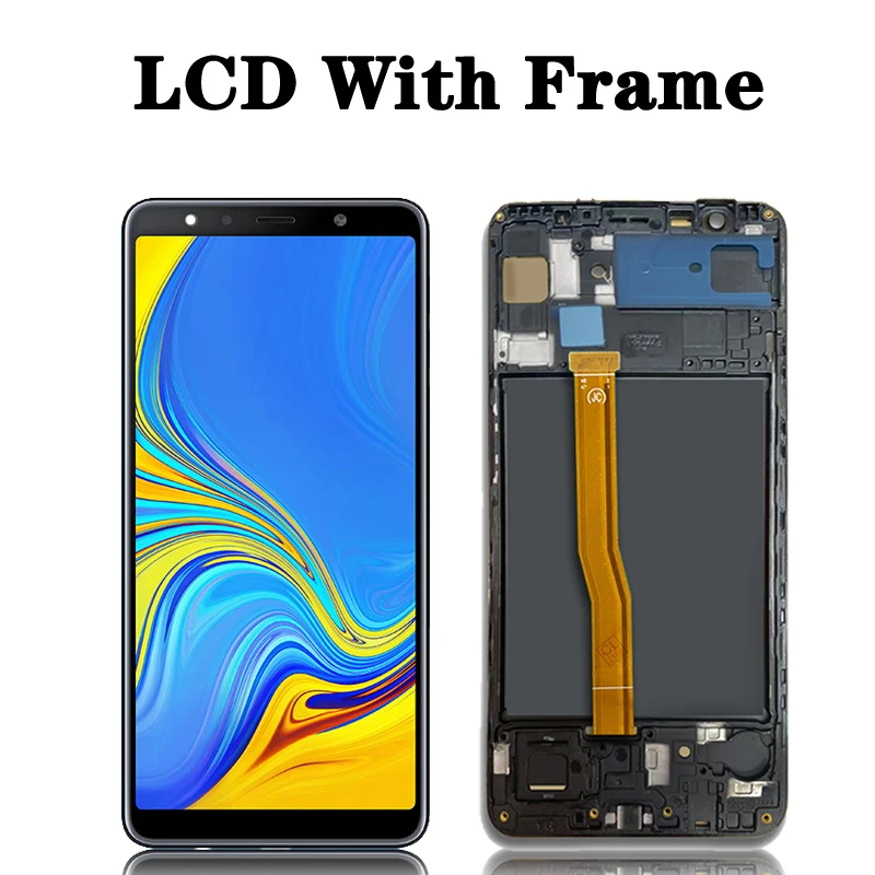 6.0 High Quality For Samsung  A7 2018 A750 LCD A750F A750FN Display With Frame Touch Screen Digitizer Replacement Parts