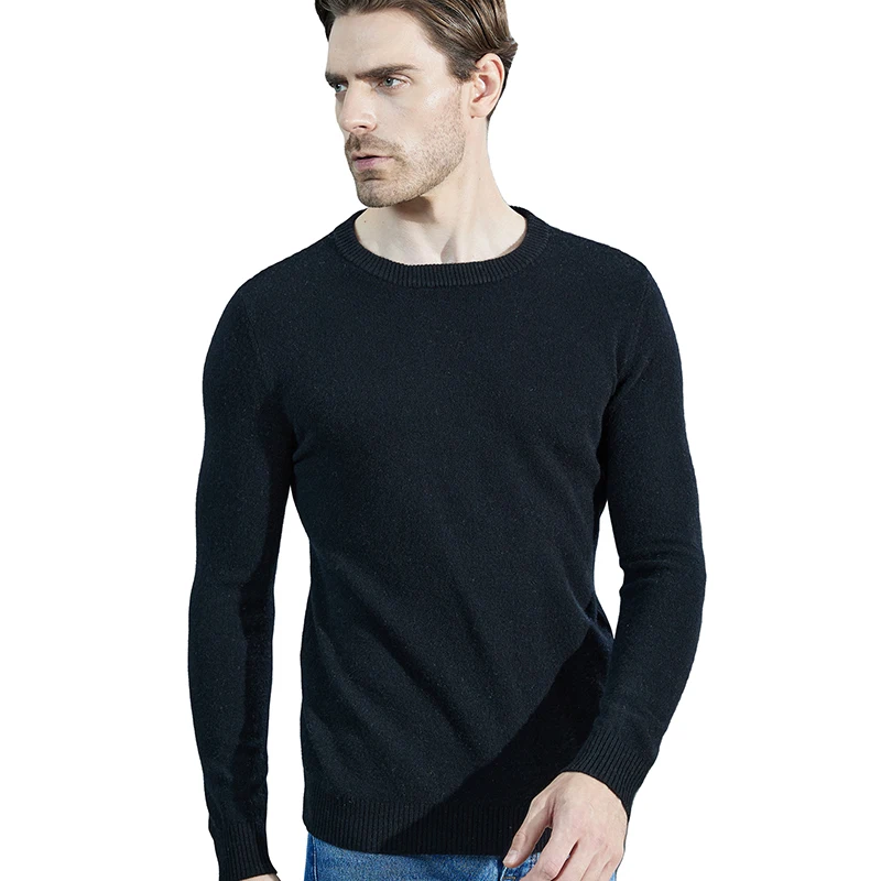 Men Knitted Sweaters Cashmere Sweater 100% Merino Wool O-Neck Long-Sleeve Thick Pullover Man Winter Autumn Male Jumpers Clothing