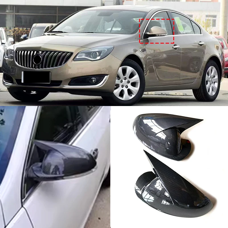 

For Buick Regal 2008 2009 2010 2012 2014 2016 Rearview Side Mirror Cover Wing Cap Exterior Door Case Trim Sticker