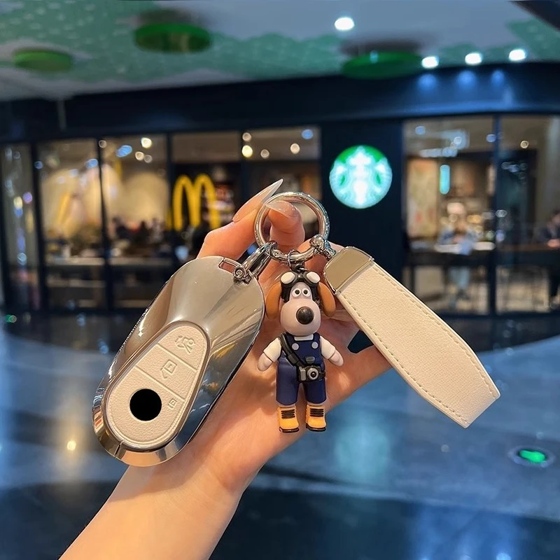 

For New Mercedes Benz E300L Key Protection Cover C260L Shell GLC/EQE/EQS Small Leather S-Class S450 Women's Bag Buckle