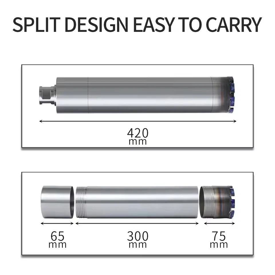 LAANCI 1 1/4UNC M22 T32 Diamond Core Drill Bit 200-500mm 420mm for Reinforced Concrete Hole Drilling Extension
