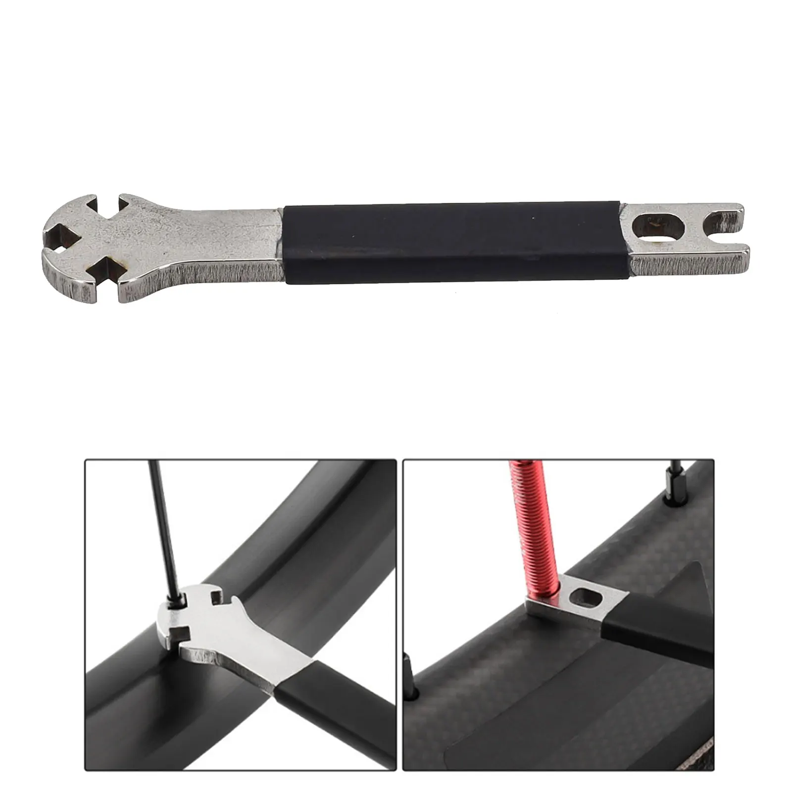 1pcs MountainBike Spoke Spanner Stainless Steel Wheel Fastening Calibration Adjuster Bicycle Spoke Wrench Correction Repair Tool