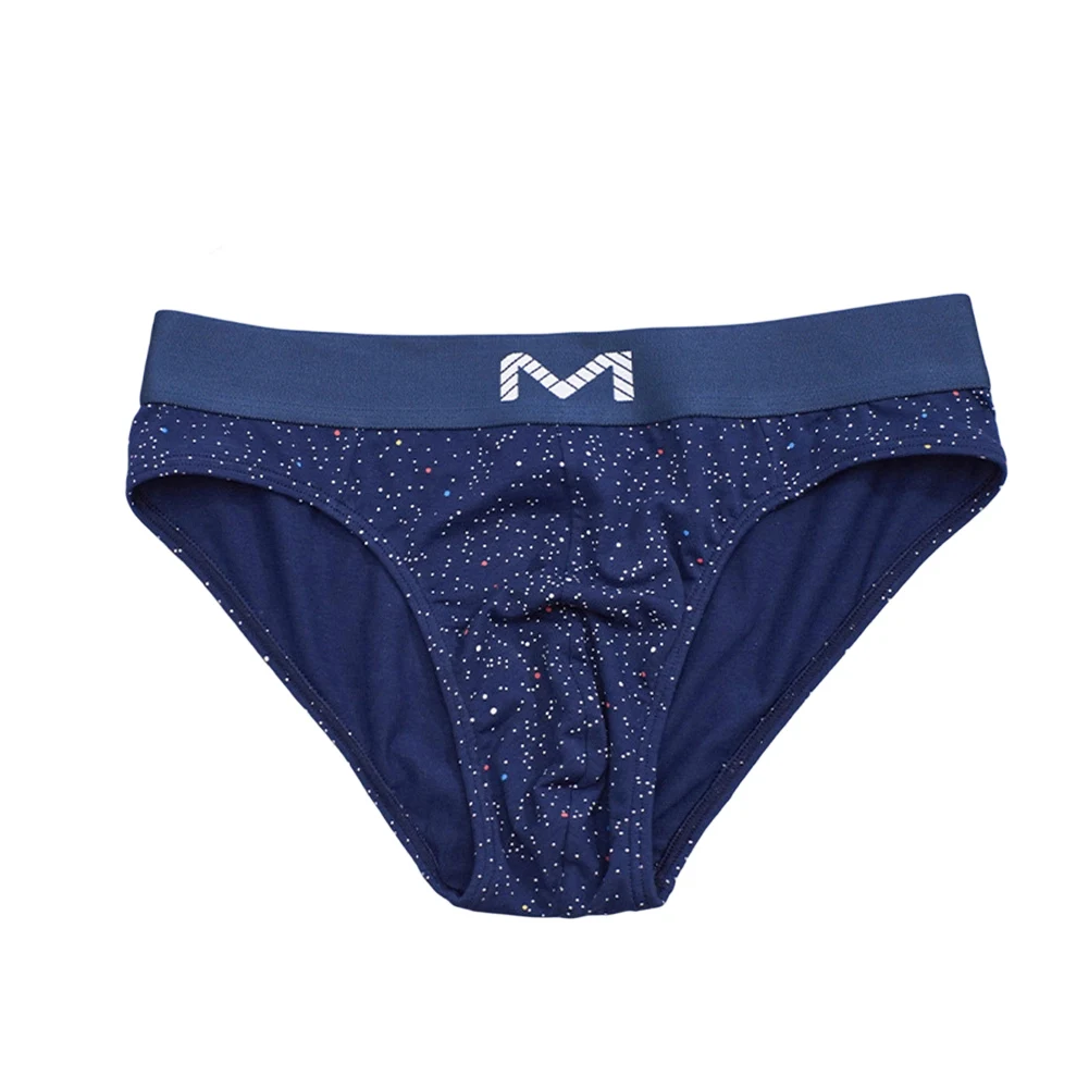 Men Loose Printed Breathable Briefs Mid Rise Unisex Panties Bulge Pouch Soft Extreme Night Underwear Lingerie Men's Underpants