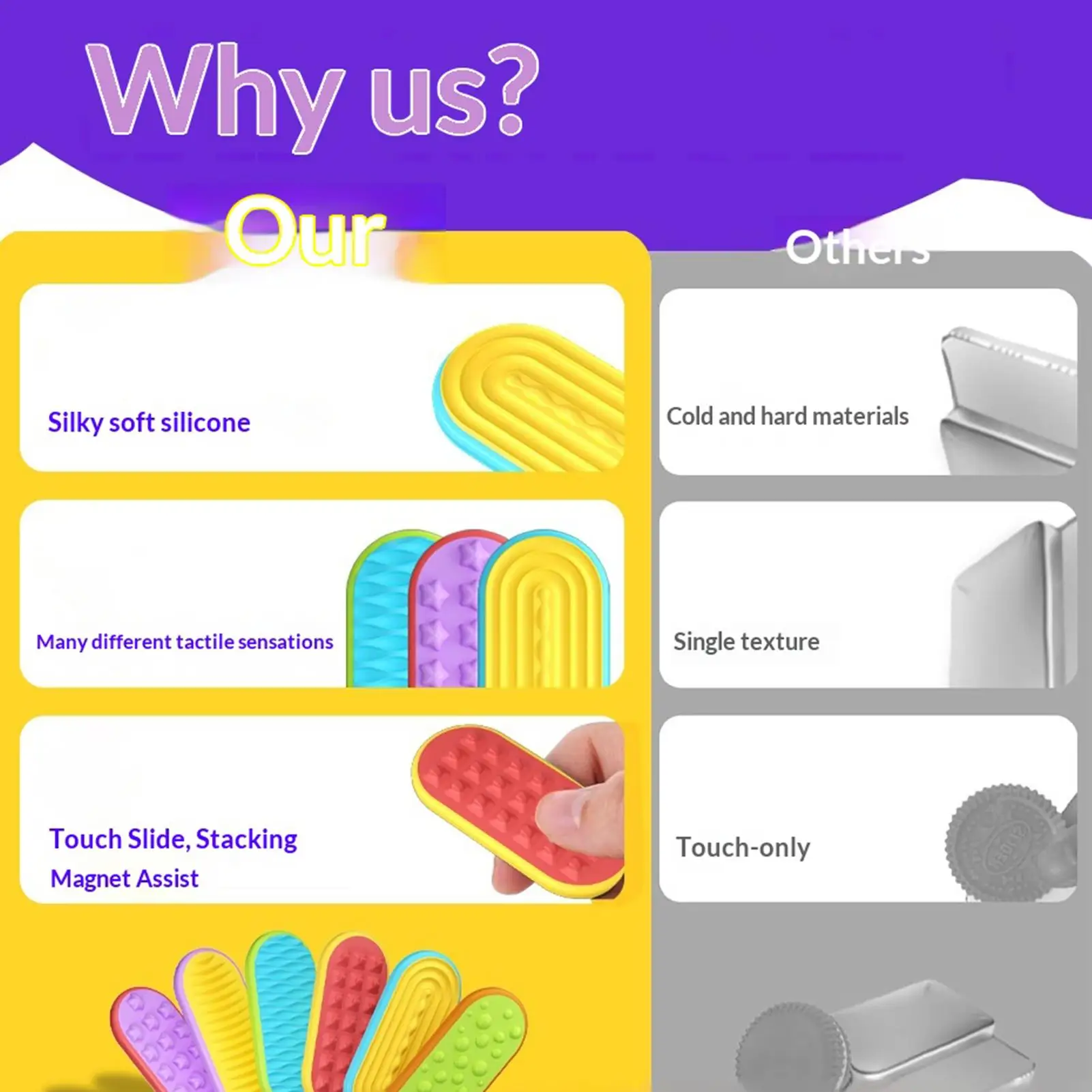 Dedo brinquedo fidget 6 peças relaxamento imersivo adultos dedo sensorial brinquedo deslizante para mulheres homens família crianças meninos meninas casa