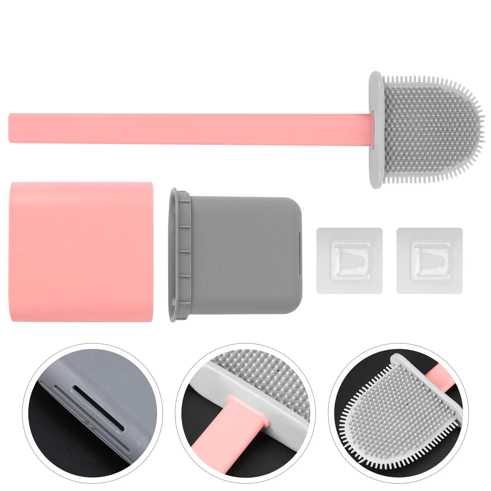 

Silicone Toilet Brush Long Handle Cleaning Tool Practical Bathroom Home Hotel Office Use Toilet Brush Cleaning Tool for