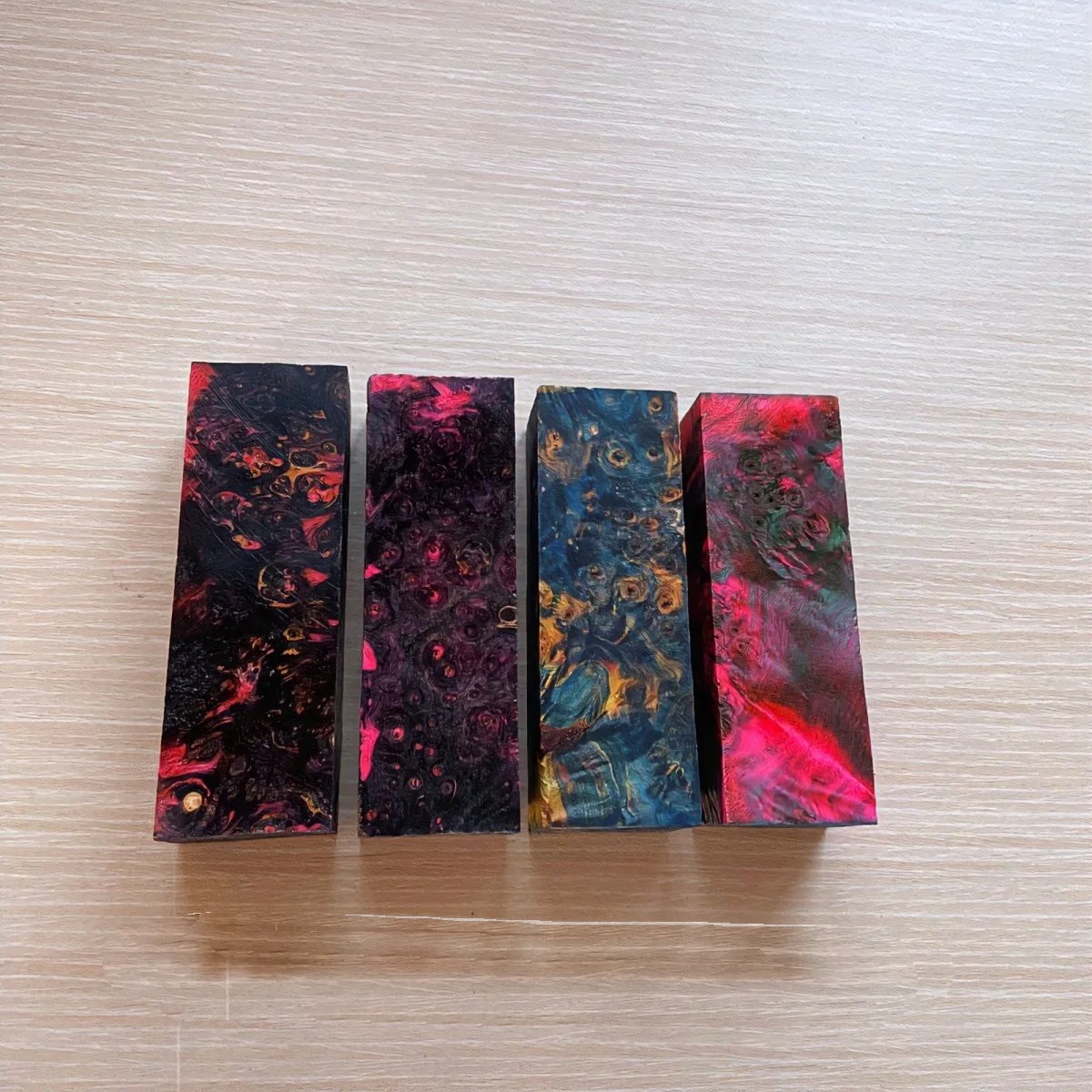 1PC Stabilized wood Maple Resin Material  Colorful Stable Wooden Blank for Burl Pen Knife Handle Making DIY