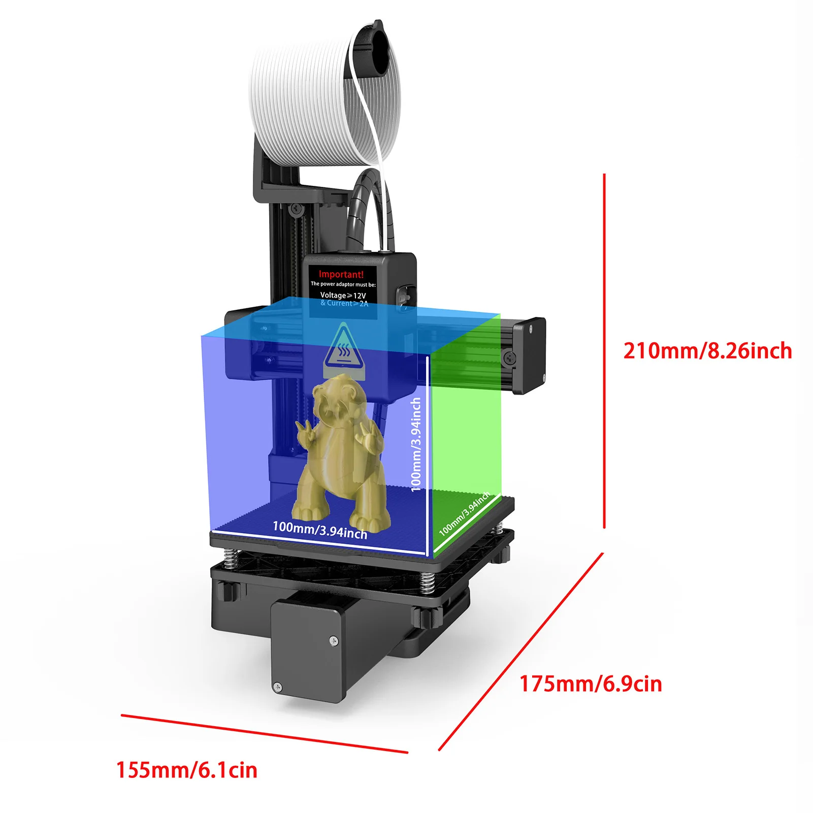 Kleine Frequentieverdeling Multiplexing 3D-printer Hoge nauwkeurigheid Snelle verwarming Compacte 3D-drukmachine 100X100X100MM