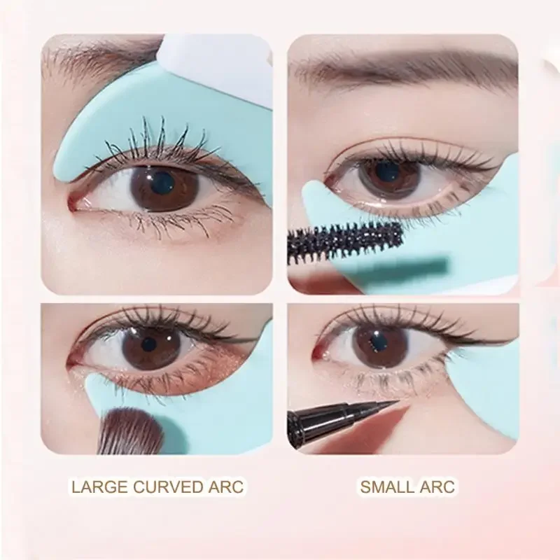 ใน 1 ซิลิโคนแต่งหน้าStencilsรุ่นเริ่มต้นอายไลเนอร์Helperผู้หญิงEyeliner Guide Assistแม่พิมพ์อายแชโดว์แต่งหน้าแม่แบบ