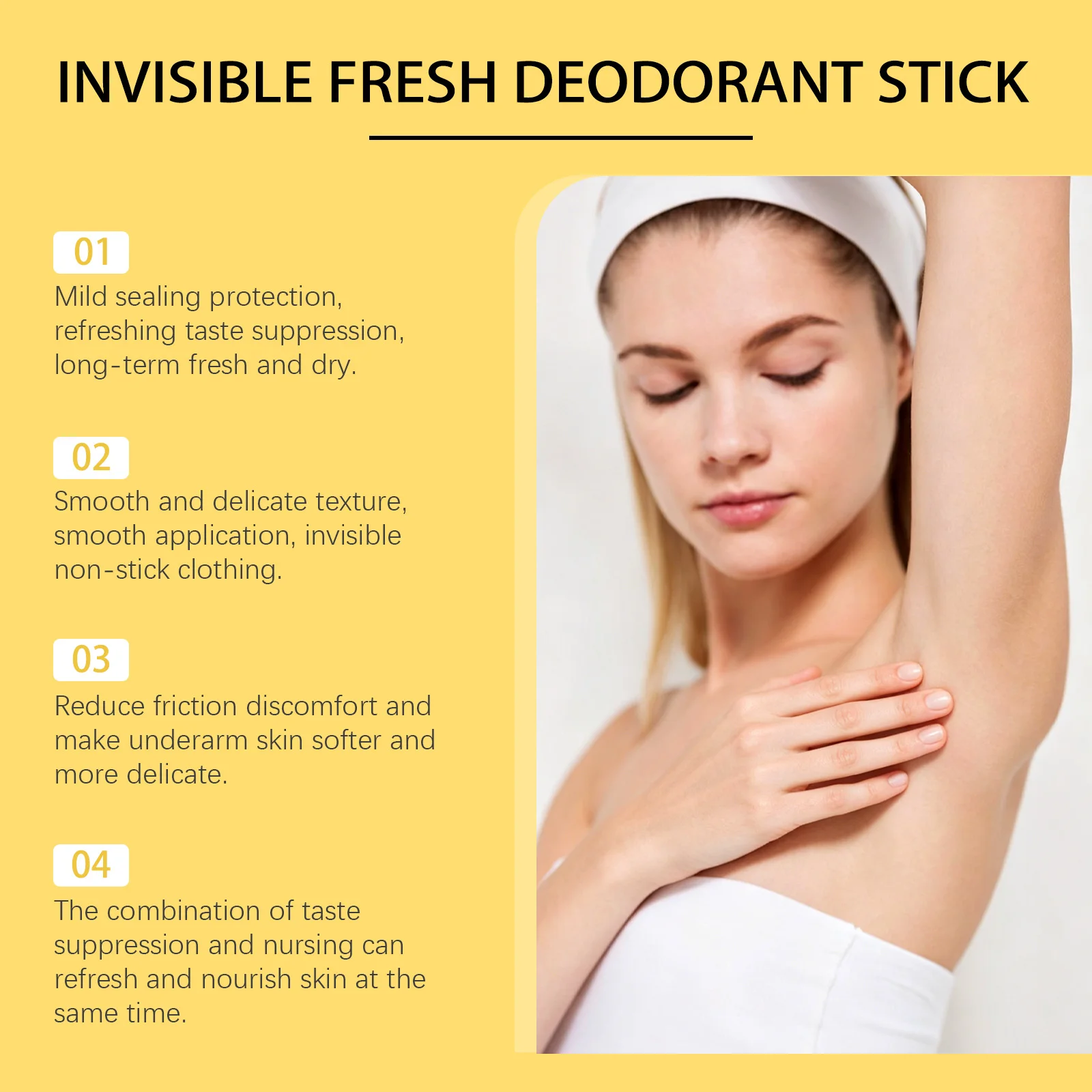 Invisible Deodorant Stick Vanilla Pistachio Scent Bad Odor Control All Day Odor Block Underarm Care Lasting Fresh Underarm Cream