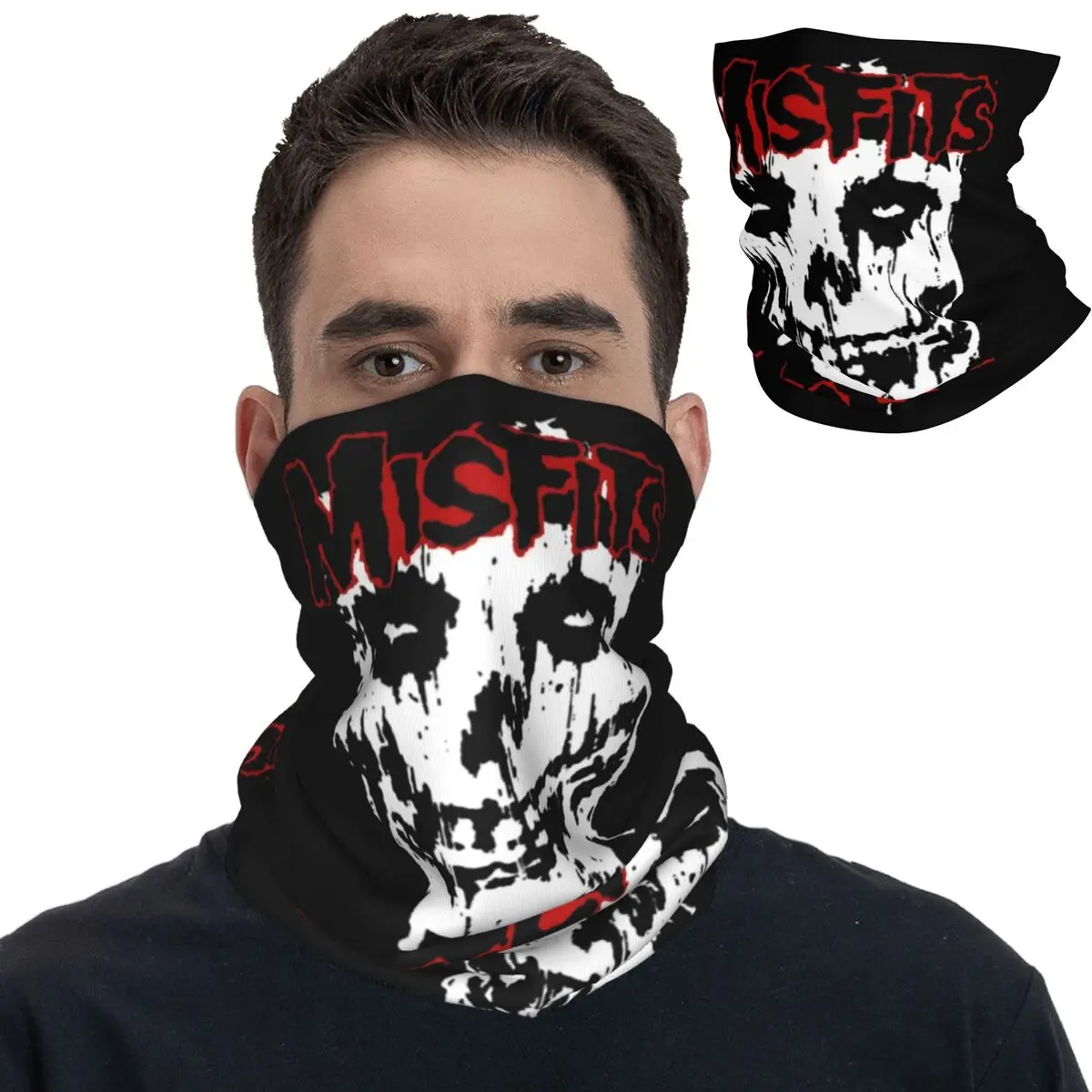 

Misfits Rock Band Bandana Neck Cover Printed Heavy Metal Face Scarf Multi-use Headwear Riding Unisex Adult Breathable