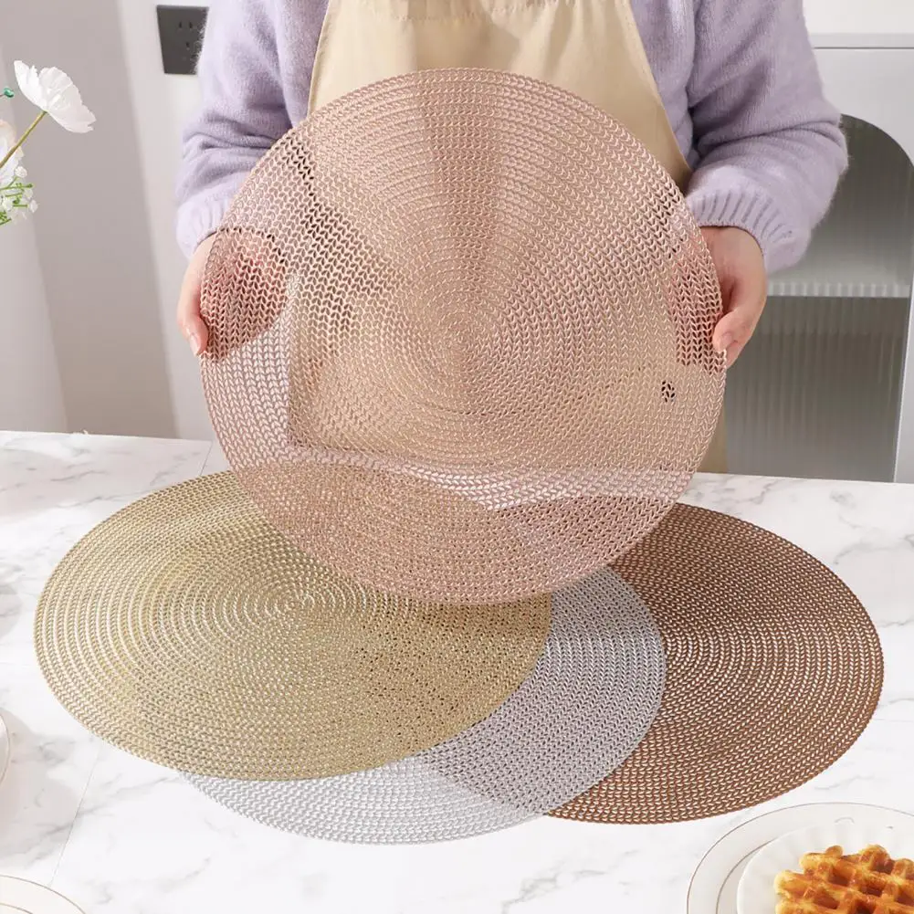 Reusable Placemats Heat-insulating Placemats Reusable Pvc Placemat Set Heat Resistant Dining Table Mats Wear-resistant for Home