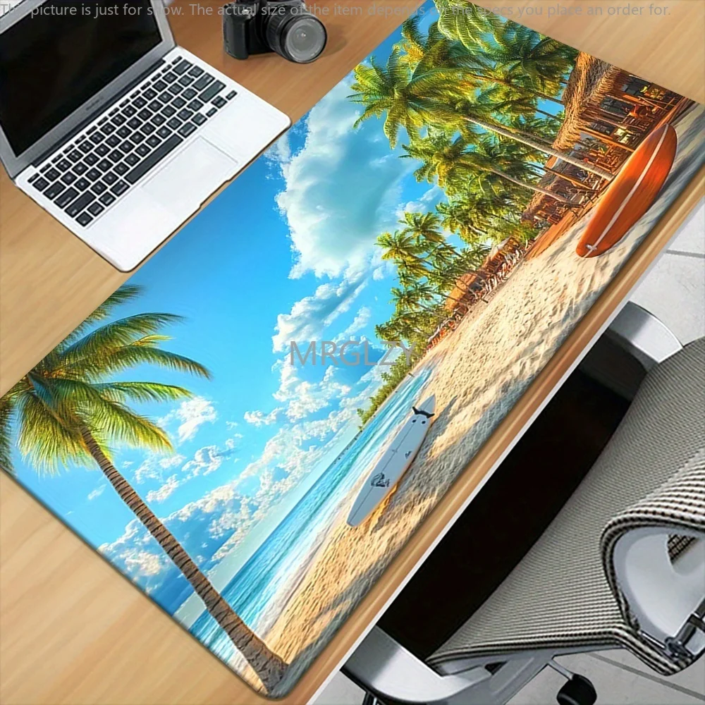 

Beach Pattern Mouse Pad Large Size Rubber Base Anti-slip PC Desk Accessories Mousepad for Office & Gamer Keyboard Mats Decor Mat