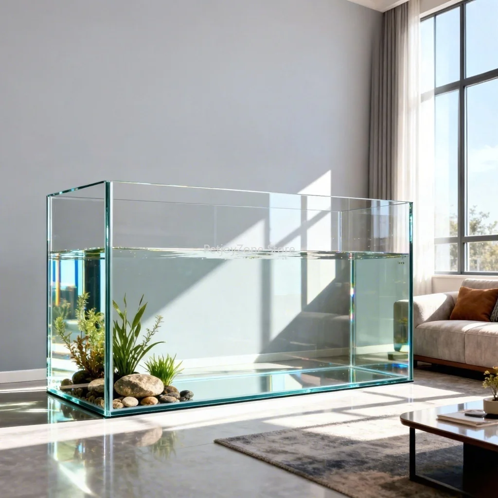 Jinjing Ultra-Clear Glass Fish Tank-Available Small/Medium/Large Sizes Rectangular Design For Living Room Aquarium Turtle Tank
