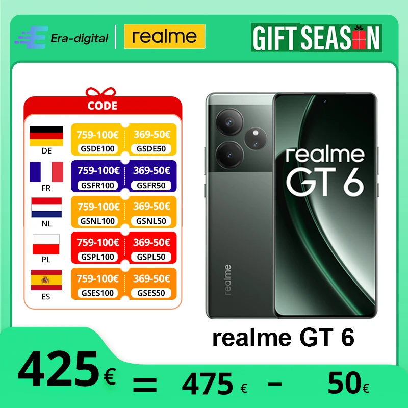 Global Version realme GT 6 GT6 5G Smartphone 6.78