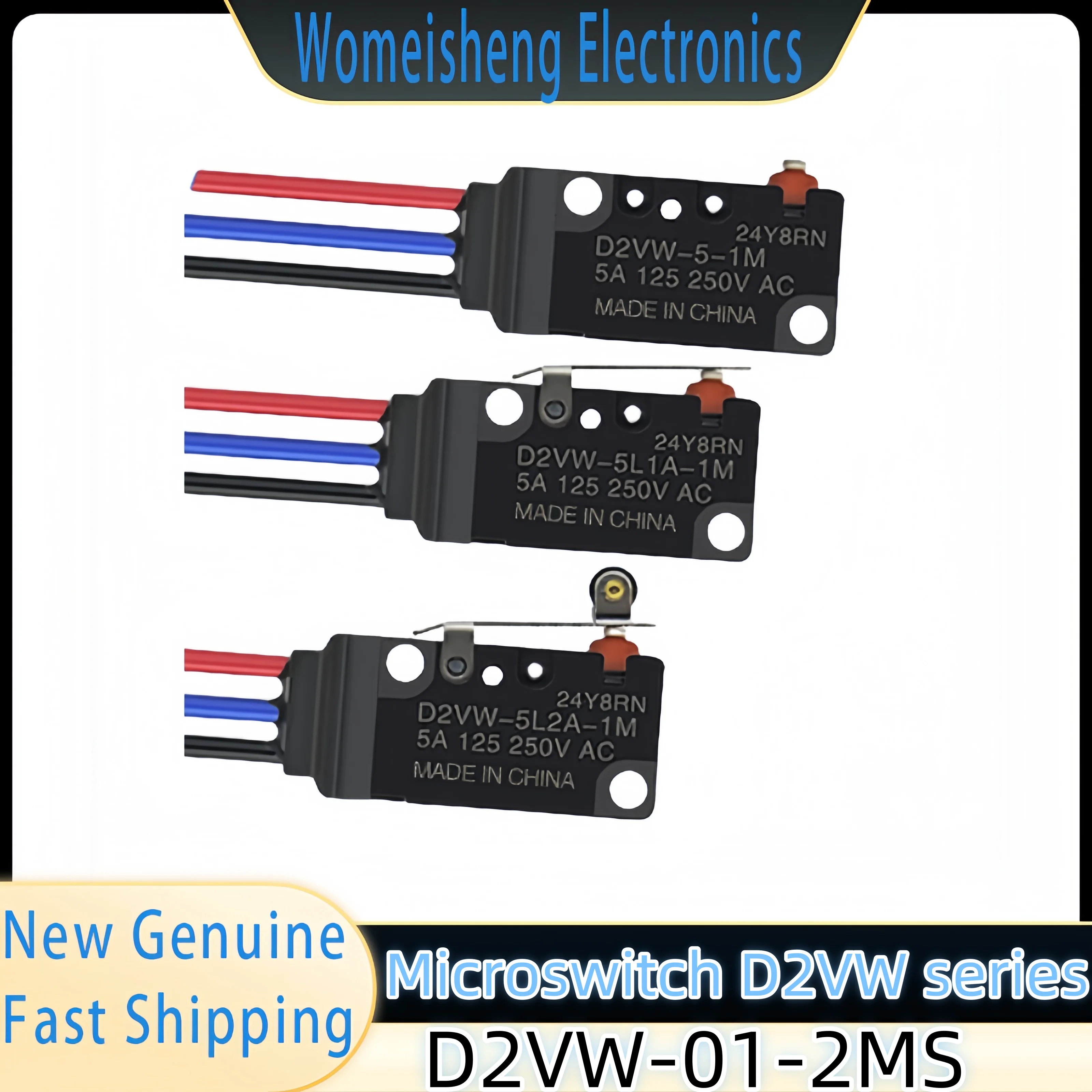 

New genuine micro-switch D2VW-01-2MS waterproof switch