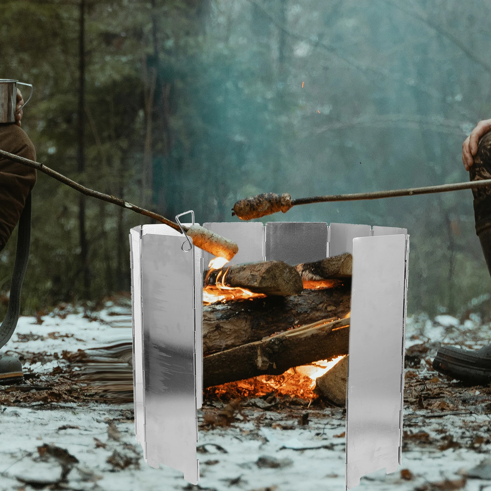 

Burner Stove for Grill Aluminum Alloy Charcoal Accessories Folding Gas Windshield