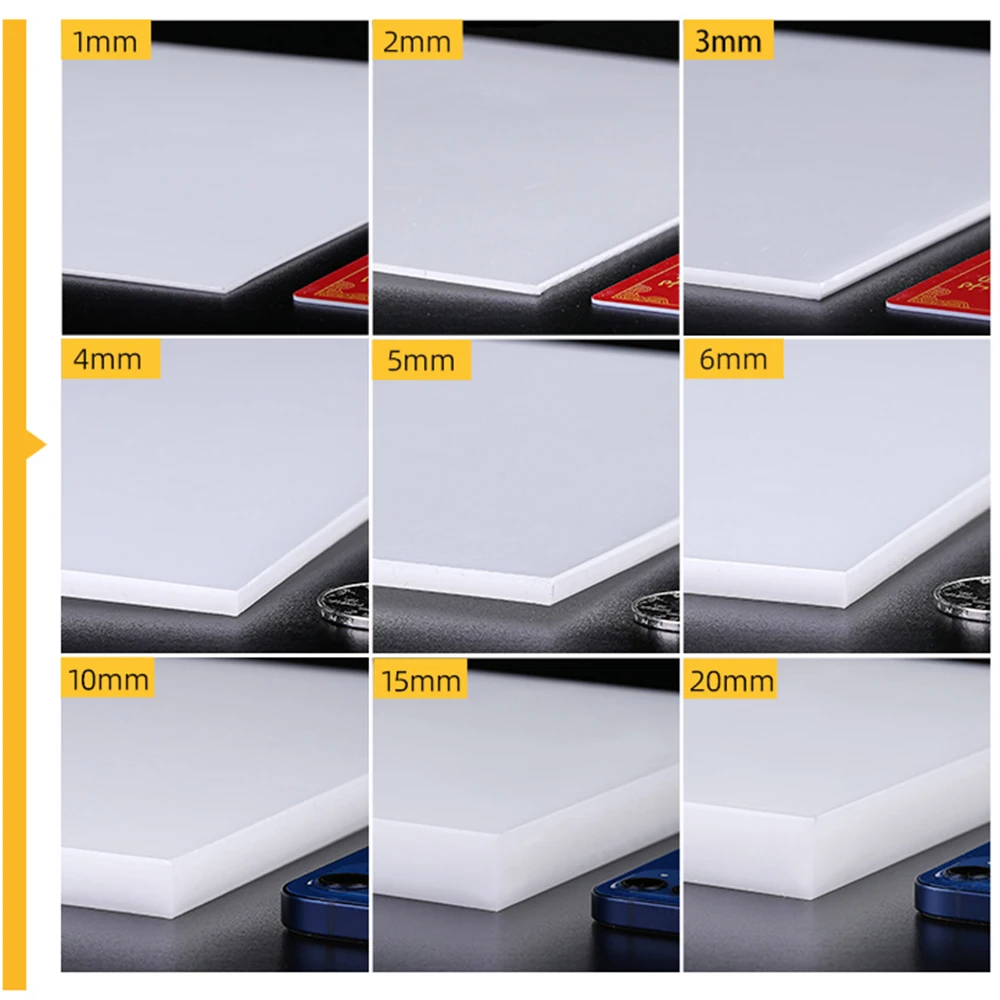 1 قطعة سمك 1-20 مللي متر الأبيض الغذاء الصف PP صفائح بلاستيكية لوحة 200x1000 300x300 300x400 400x400 400x600 لوح من البولي بروبلين