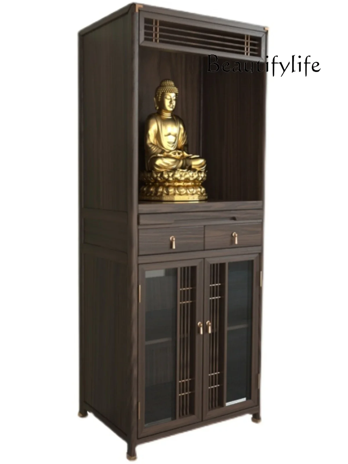 Solid Wood Cabinet for God Chinese Buddha Niche Clothes Closet Household Altar Light Luxury God of Wealth Cabinet