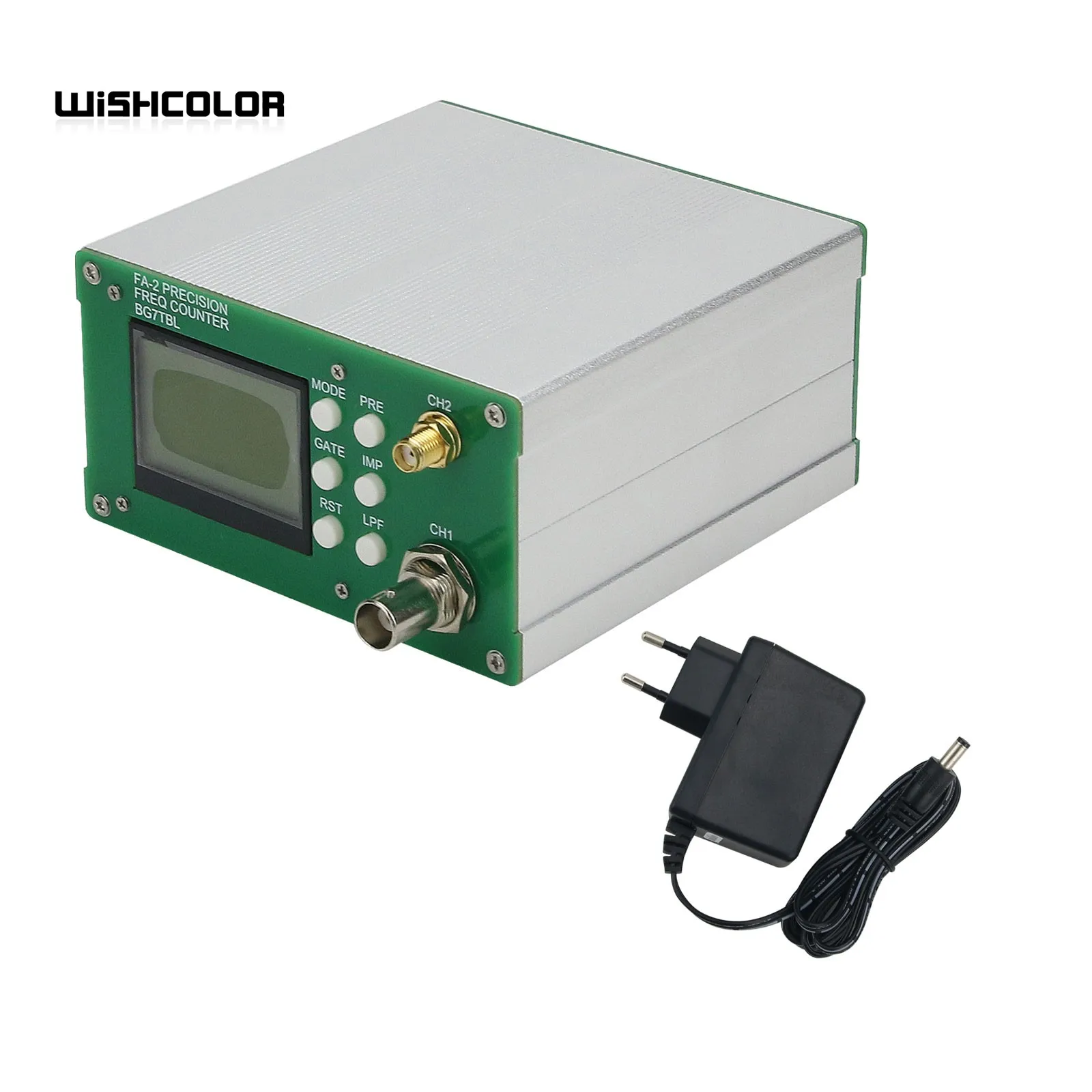 

Wishcolor 1Hz-26.5GHz Frequency Counter Frequency Meter 11Bit/Sec 10MHz OCXO With Power Adapter FA-2-26.5G PLUS