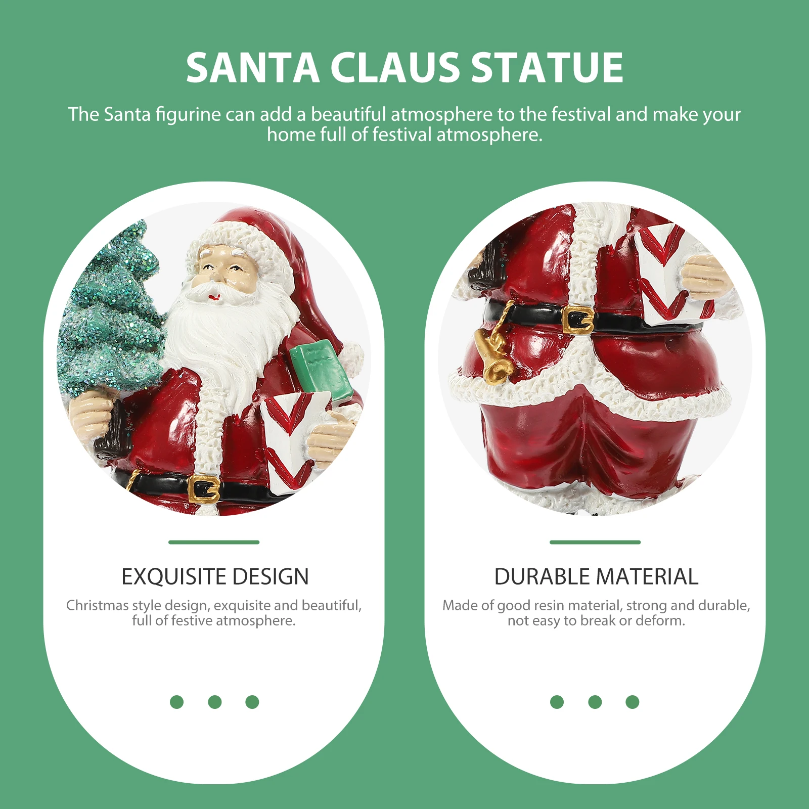 

Lovely Resin Santa Claus Figurine Christmas Decoration Xmas Party Supply Festive Home Tabletop Decor Desktop Landscape Gift