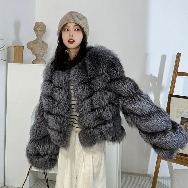 

2025 Winter New Loose Imitation Fox Fur Grass Coat Women Short Style Luxury Young Style Fashion Korean Edition Hairy Long Sleeve