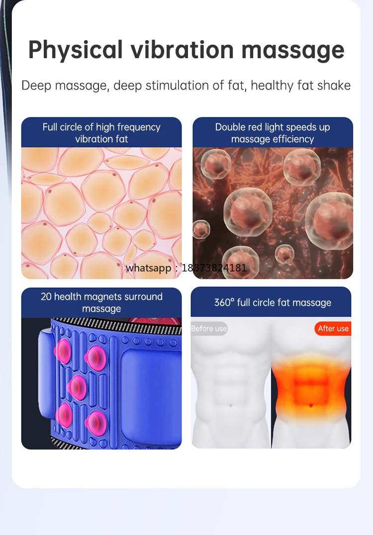 48 modalità luce rossa compressa riscaldamento elettrico vibratore corpo addominale pancia vita trainer cintura dimagrante per le donne fas