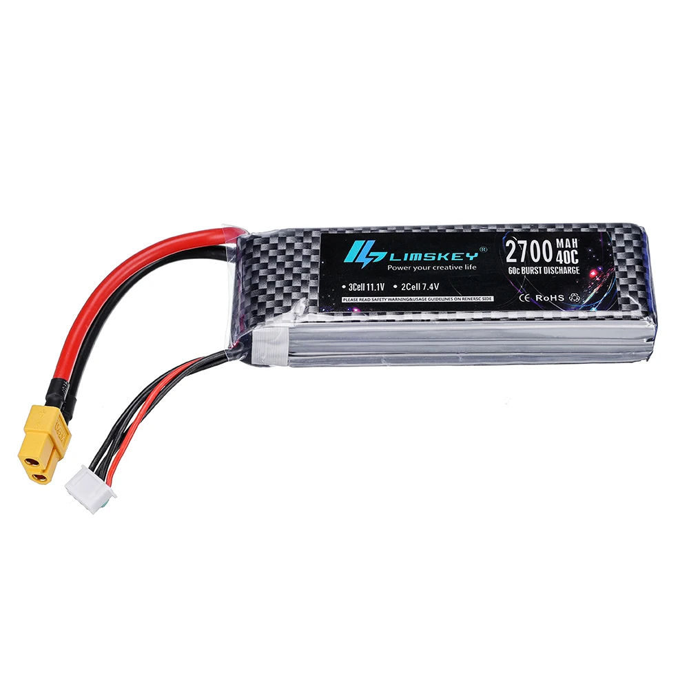 Upgrade 2200mAh to 2700mah 3S 11.1v 40C LIPO Battery For RC Helicopter Quadcopter Remote Control Car Boat Toys Accessories