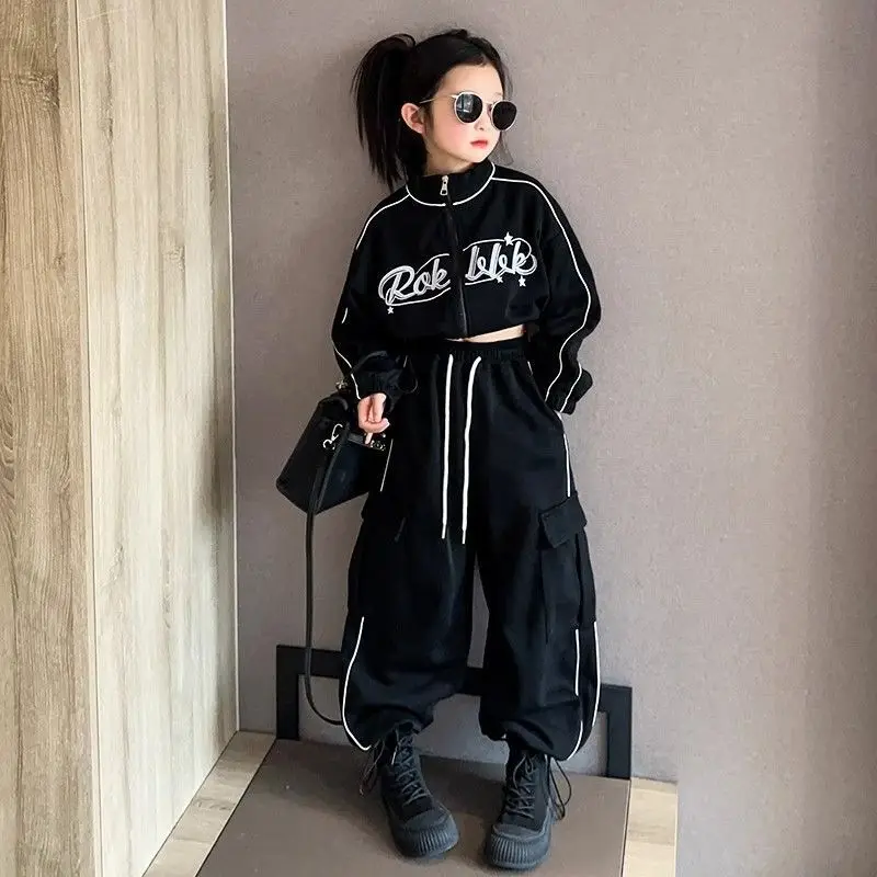 Children\'s Cardigan Jacket and Trousers 2-Piece Set  Stylish Korean CasualsuitSpring Autumn New Arrival Youth Fashion Outfit