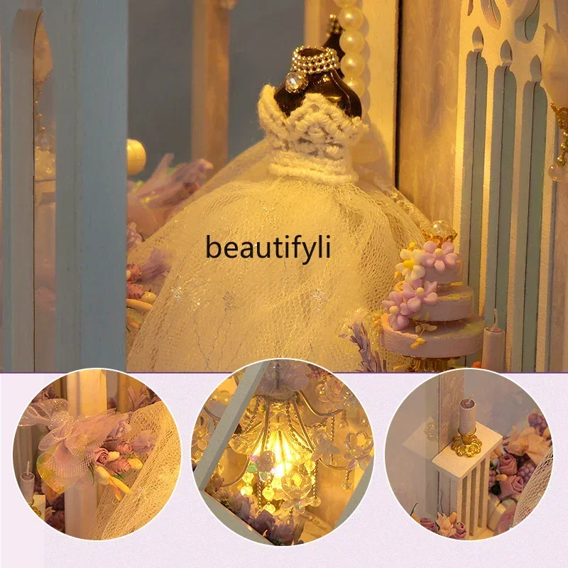 

Handmade cottage timeless, wedding assembly house miniature building block model toy birthday gift