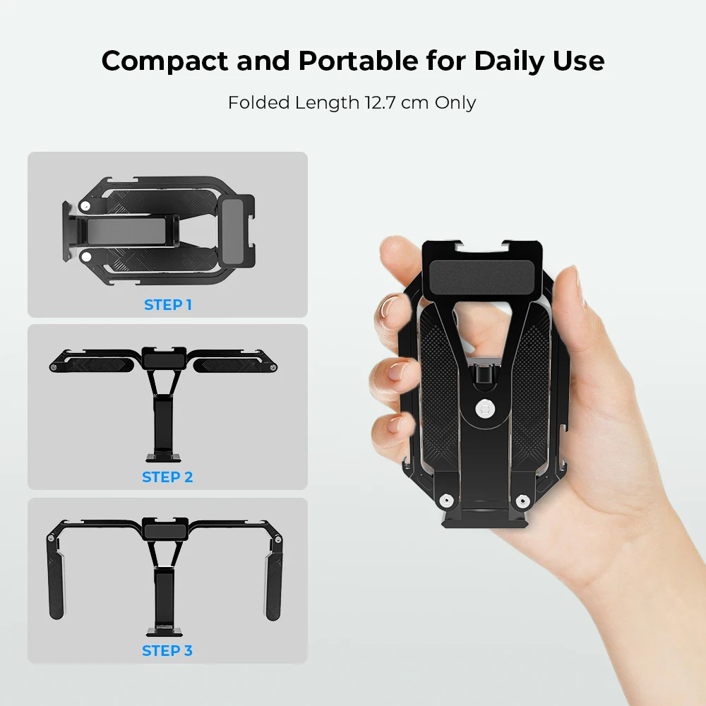 KAYULIN Foldable Universal Phone Cage Pocket Size Video Recording Phone Stabilizer with Handles for iPhone 16 15 Pro Android