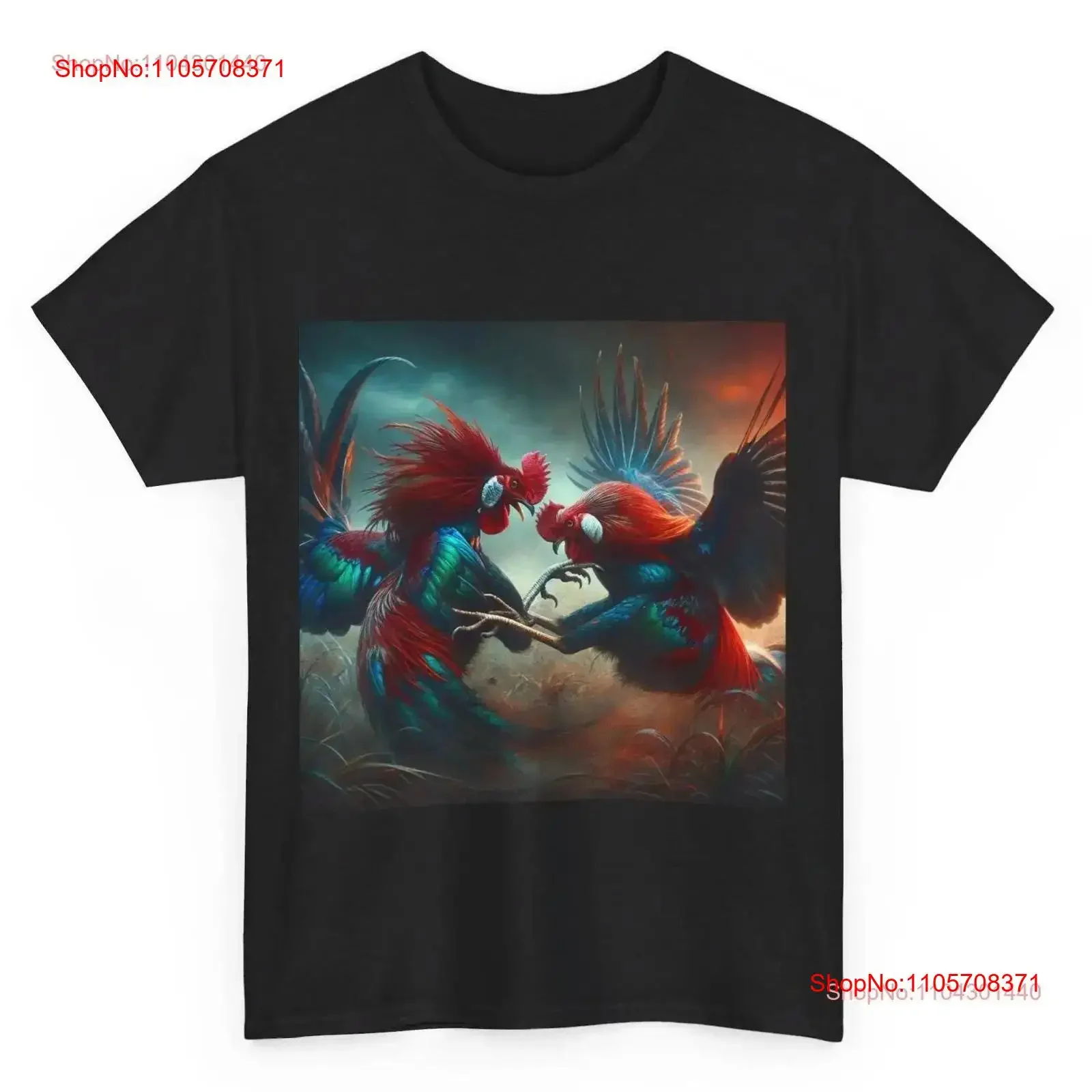 Game Roosters Fighting Rooster Heavy Cotton T Shirt vintage Washed Top For Everyday Wear Casual designer clothes Slightly