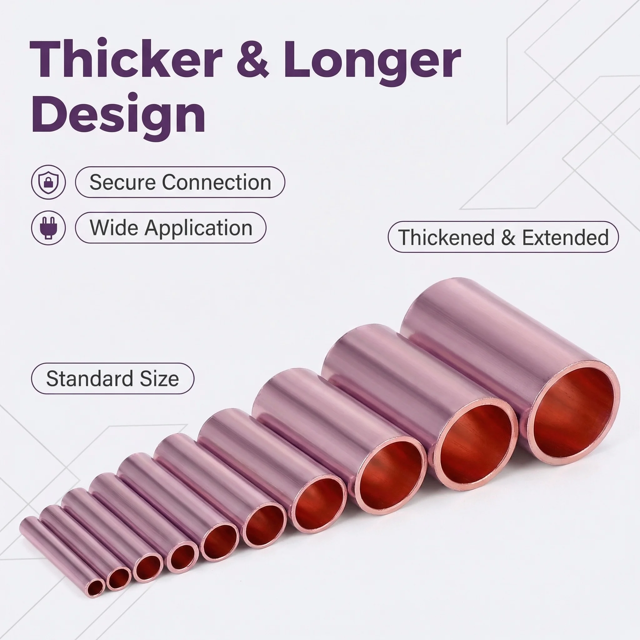 1000Pcs GT Small Copper Tube Wire Connecting Tube Butt Joint Small Copper Connecting Intermediate Connection Terminal