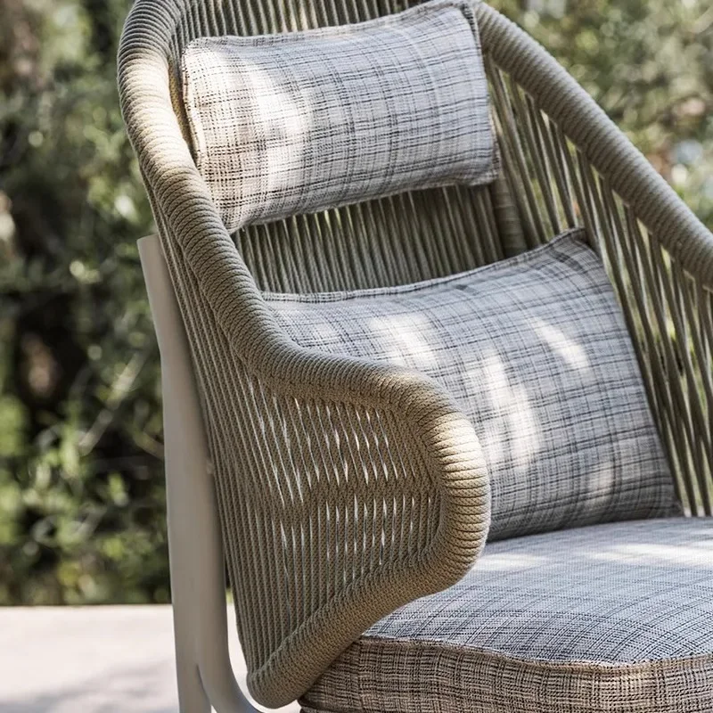 Outdoor waterproof and sunscreen balcony villa courtyard creative dining table rattan