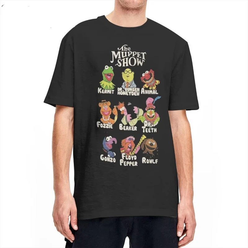 Sesame Street Womens Sesame Men T-Shirt Funny The Muppets Show Casual Pure Cotton Tees Short Sleeve T Shirt O Neck