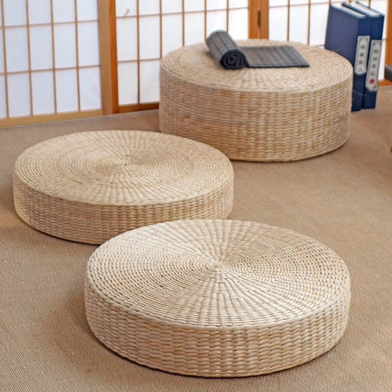 40/ 50/ 60cm Straw futon hand-woven meditation mat tatami tea ceremony  thickened seat cushion Hand woven natural cushion