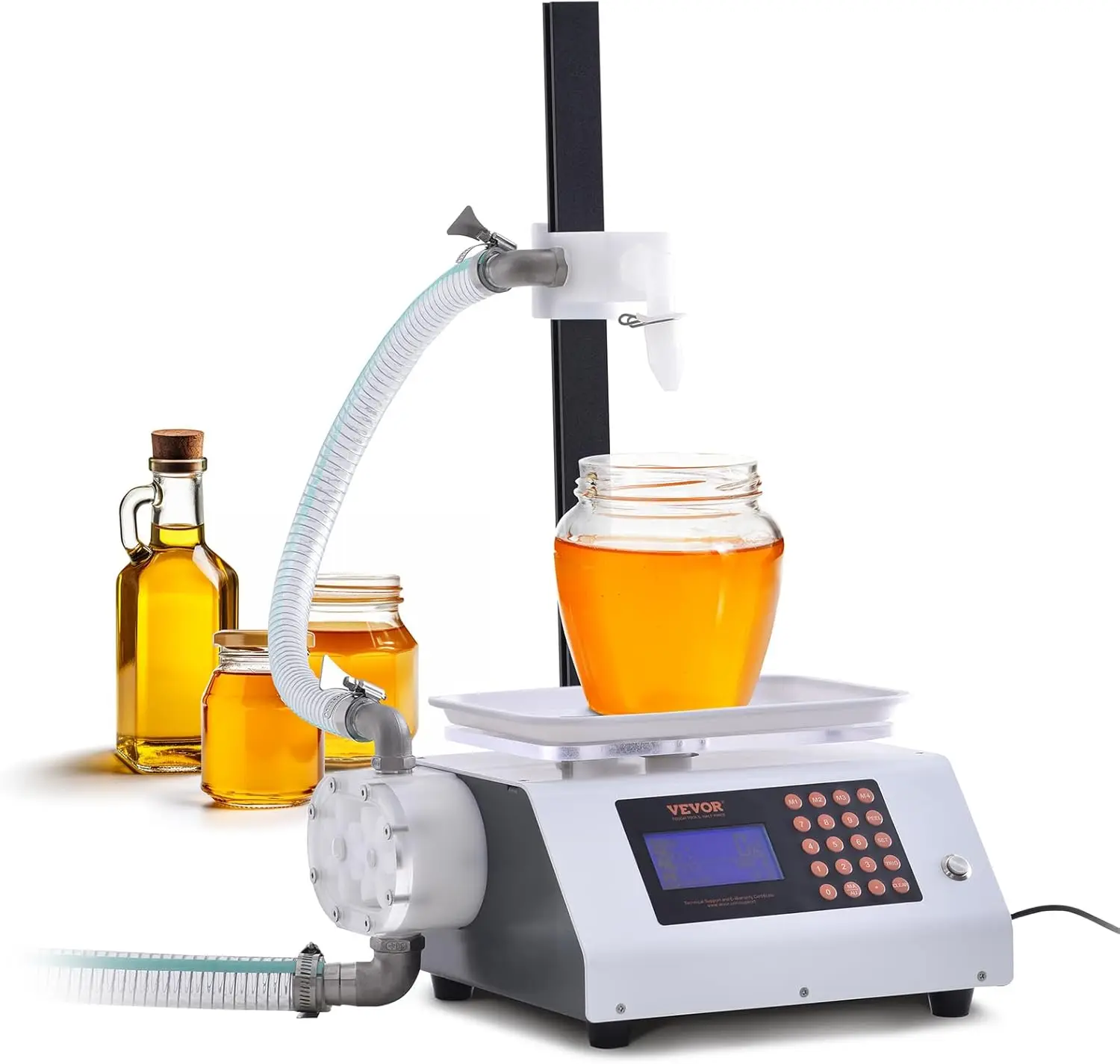 Honey Filling Machine 50-5000g,Automatic Weighing Paste Liquid Filler Machine 2L/min Flow Rate,Gear Pump Digital Control B